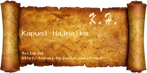 Kapusi Hajnalka névjegykártya